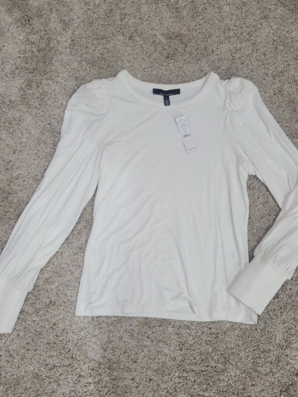 White House Blak Market White Long Sleeve Top - S - NWT